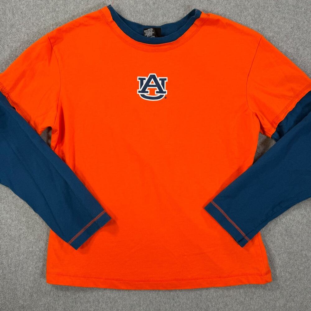 Auburn Tigers Layered Long Sleeve Tee Shirt Youth Large College Conceps Crew